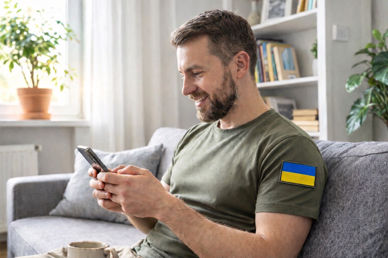 Ветеран користується застосунком Anomi